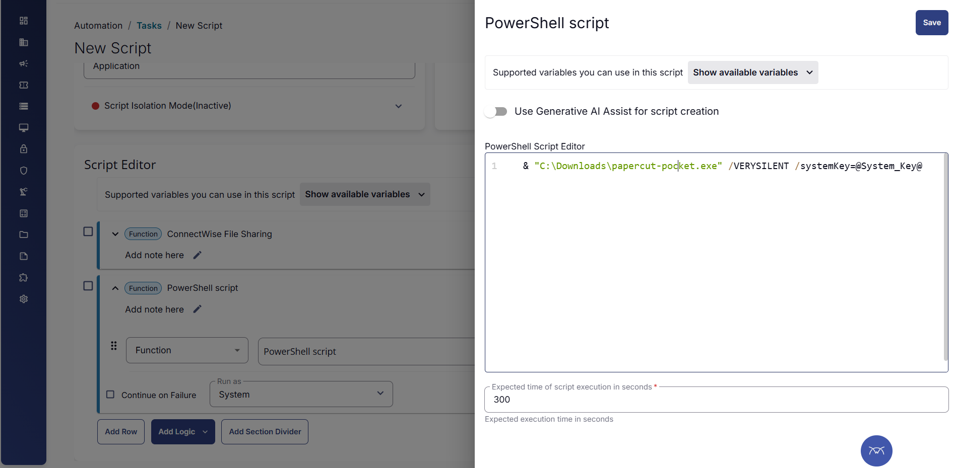 Writing the Script for the Edge Node in ConnectWise